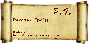 Parczek Ipoly névjegykártya